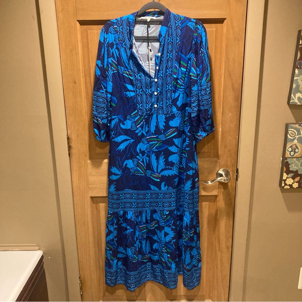 CELINA MOON as small midi dress Tropical Parrots 3/4 Sleeve